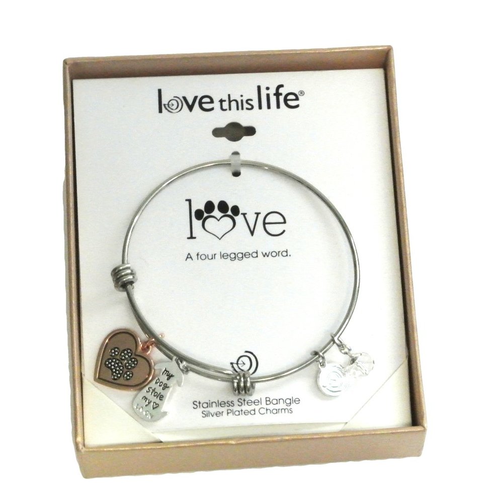 love this life Bracelet Charm Love Dog New